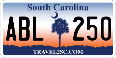 SC license plate ABL250