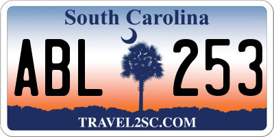 SC license plate ABL253