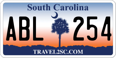 SC license plate ABL254