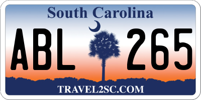 SC license plate ABL265