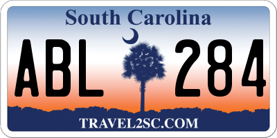SC license plate ABL284