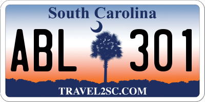 SC license plate ABL301
