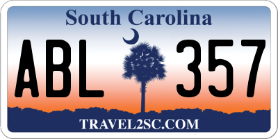 SC license plate ABL357
