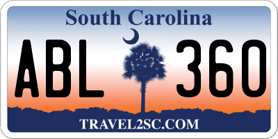 SC license plate ABL360