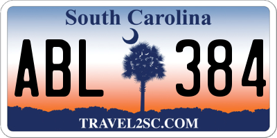 SC license plate ABL384