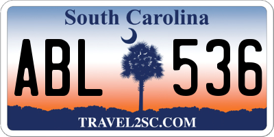 SC license plate ABL536
