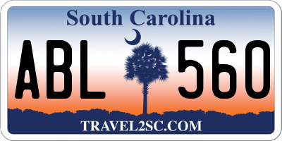 SC license plate ABL560