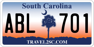 SC license plate ABL701