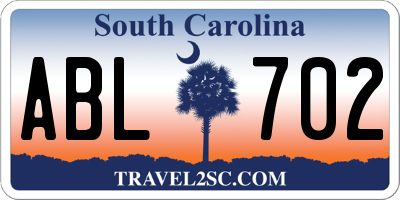 SC license plate ABL702