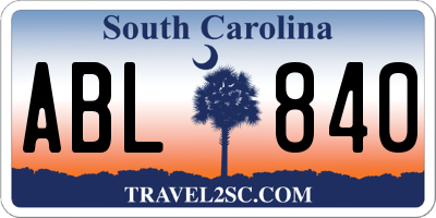 SC license plate ABL840