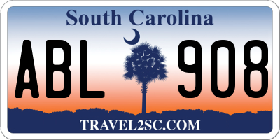 SC license plate ABL908