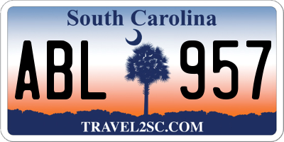 SC license plate ABL957