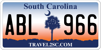 SC license plate ABL966