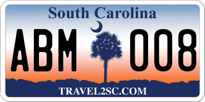 SC license plate ABM008
