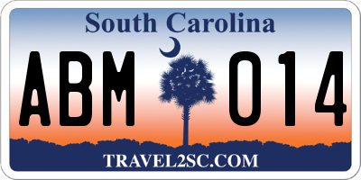 SC license plate ABM014