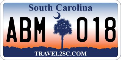 SC license plate ABM018