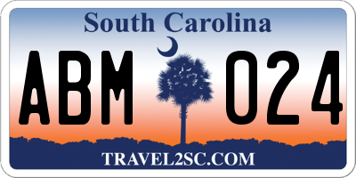 SC license plate ABM024