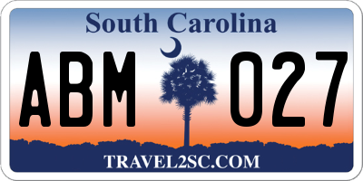 SC license plate ABM027