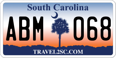 SC license plate ABM068