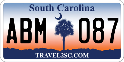 SC license plate ABM087