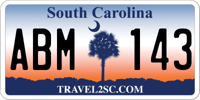 SC license plate ABM143