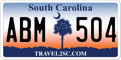 SC license plate ABM504