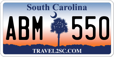 SC license plate ABM550