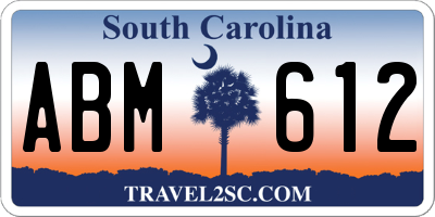 SC license plate ABM612