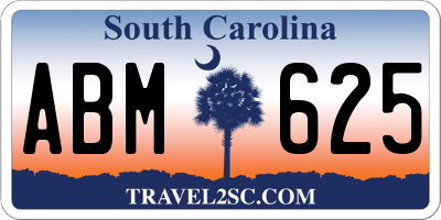 SC license plate ABM625