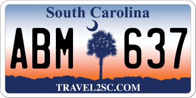 SC license plate ABM637