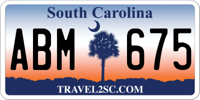 SC license plate ABM675