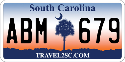 SC license plate ABM679