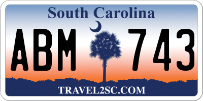 SC license plate ABM743