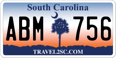 SC license plate ABM756