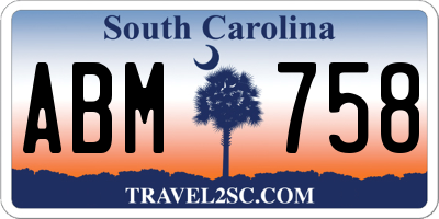 SC license plate ABM758