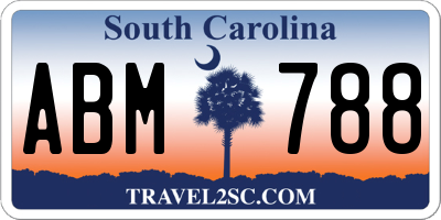 SC license plate ABM788