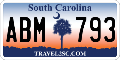 SC license plate ABM793