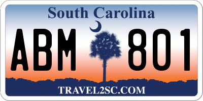 SC license plate ABM801