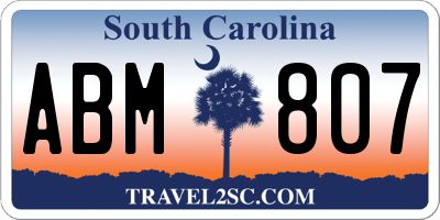 SC license plate ABM807