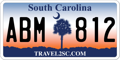 SC license plate ABM812