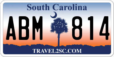 SC license plate ABM814