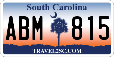 SC license plate ABM815