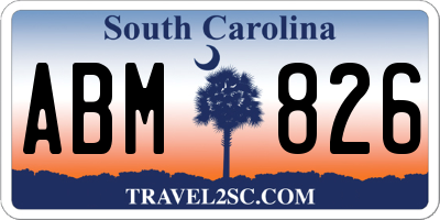 SC license plate ABM826