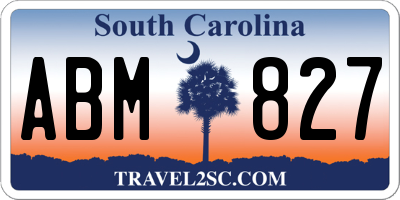 SC license plate ABM827