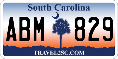 SC license plate ABM829