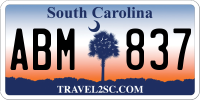 SC license plate ABM837