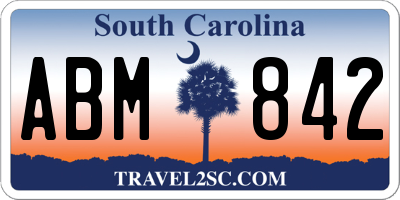 SC license plate ABM842