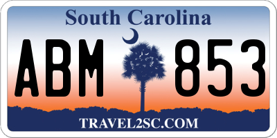 SC license plate ABM853