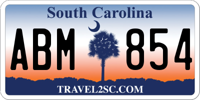 SC license plate ABM854