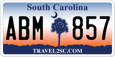 SC license plate ABM857